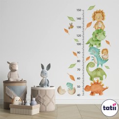 تصویر استیکر دیواری کودک تاتی چارت قد دایناسور 