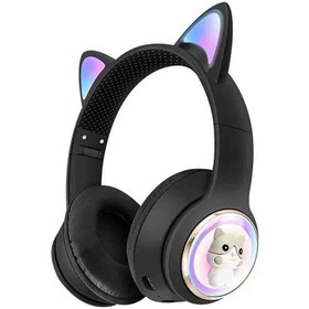 تصویر هدفون بی سیم بچگانه طرح گربه مدل AKZ60 WIRELESS HEADPHONE CAT EAR AKZ60