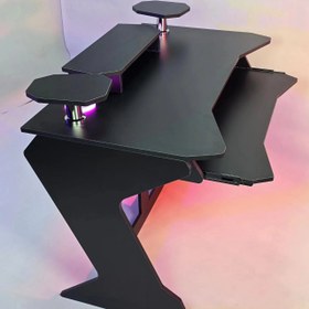 تصویر میز گیمینگ MDF مدل MINI P17 مشکی و سفید 