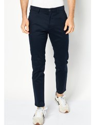 تصویر شلوار چینی مردانه با فیت باریک و رنگ یکدست، آبی دریایی برند selected homme Men Slim Fit Solid Chino Pants, Navy