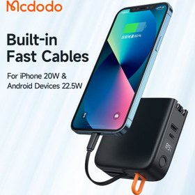 تصویر شارژر همراه وآداپتور مک دودو مدل CH-117 ظرفیت 15000میلی آمپر ساعت Portable charger and adapter McDodo model CH-117 capacity 15000 mAh