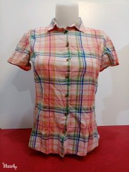 تصویر پیراهن زنانه پنبه‌ای H&M مدل تیشرت چهارخونه زنانه کد 1553828 