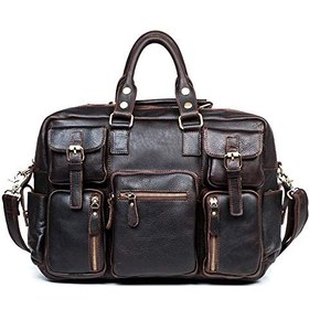 تصویر کیف مسافرتی کیف دستی لپ تاپ کیف مسافرتی چرمی کیف چرمی ظرفیت بزرگ کیف چمدان چرمی چرمی سفره چرمی (رنگ: مشکی ، اندازه: 42X12X26cm) 