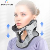 تصویر گردنبند طبی کششی گرمایشی INVOKER | مناسب برای درمان درد گردن، فتق گردنی و اصلاح نشستن | دارای مکانیزم گرمایش داخلی برای تسکین عضلات | طراحی قابل تنظیم برای انواع سایز گردن | کمک به بهبود وضعیت ستون فقرات گردنی | ساخته‌شده از مواد نرم و مقاوم | مناسب برای استفاده خانگی و ارتوپدی 
