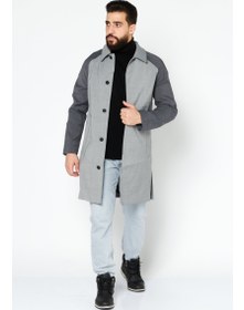 تصویر کت Jacket های بادگیر مردانه با طرح چهارخانه، متوسط، رنگ خاکستری برند selected Men Plaid Mid Length Windbreaker Jackets, Grey