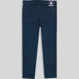 تصویر شلوار جین راسته کشی سایز بزرگ سورمه ای 111225-16 