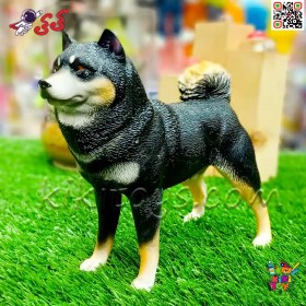 تصویر فیگور حیوانات ماکت سگ شیبا اینو اسباب بازی مشکی 1060 Shiba Inu 