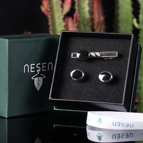 تصویر ست دکمه سردست و گیره کراوات NESEN کد S33 