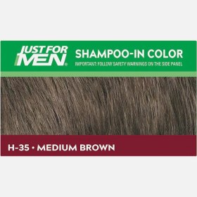 تصویر شامپو رنگ مردانه جاست فورمن شماره H-35 رنگ قهوه ای متوسط JUST FOR MEN SHAMPOO-IN HAIRCOLOR H-35 MEDIUM BROWN