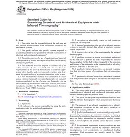 تصویر ASTM E1934 − 99a (Reapproved 2024)- Standard Guide for Examining Electrical and Mechanical Equipment with Infrared Thermography- دانلود استاندارد 