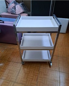 تصویر ترالی ۳ طبقه چوبی mdf 