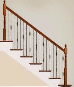 تصویر نرده فلزی ماندانا (کد 119) - مسی Mandana Modern Metal Baluster staircase (code 119)