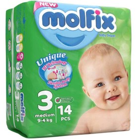 تصویر مولفیکس پوشک سایز 3 (14 عددی) Molfix Baby Diaper 3 (14 Diapers)