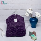 تصویر حوله تن پوش ریزبافت تبریز بنفش حوله پالتویی ریزبافت تبریز بنفش