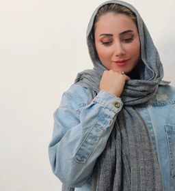 تصویر شال ریز بافت پاییزه زمستونه - آبی نفتی 