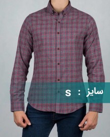 تصویر پیراهن مردانه پشمی چهارخانه اسپرت 