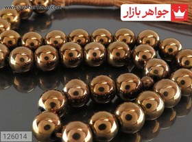 تصویر تسبیح حدید صینی 33 دانه رنگ مسی گرد خوش دست کد 126014 