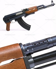 تصویر عکس با کیفیت اسلحه کلاشنیکف با زمینه سفید 
