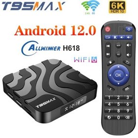 تصویر اندروید باکس T95 Max با CPU Allwinner H618 و حافظه داخلی 32 و رم 4 