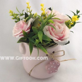 تصویر گل و گلدان سرامیکی 