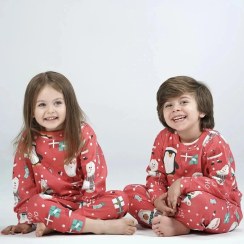 تصویر بلوز شلوار اسپرت پنبه کبریتی طرح کریسمس - سایز 