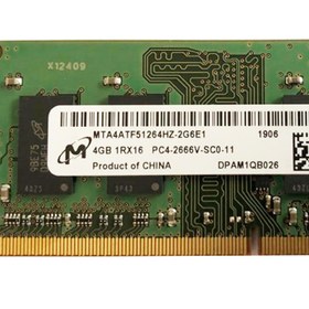 تصویر رم لپ تاپ میکرون 4GB مدل DDR4 باس 2666MHZ-21300 چین MTA4ATF51264HZ-2G6E1 تایمینگ CL19 