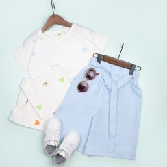 تصویر بلوز شلوار تابستونی بچگانه دخترانه مدل لینن‌لایت (LinenLight) 