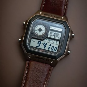 تصویر ساعت مچی مردانه کاسیو مدل AE1200WHL5A با بند چرم 