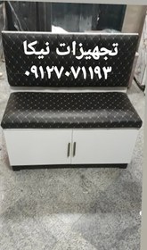 تصویر نیمکت چوبی دونفره دررنگبندی مختلف 