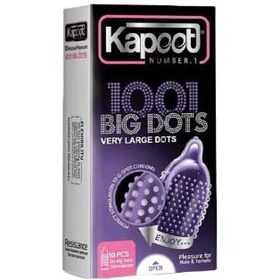 تصویر کاندوم کاپوت مدل Big Dots بسته 10 عددی ا Kapoot Big Dots Professional Condom 10pcs Kapoot Big Dots Professional Condom 10pcs