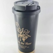 تصویر تراول ماگ دوحالته طرح گل 