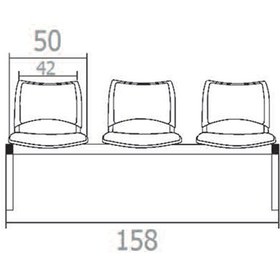 تصویر صندلی استادیومی سه‌نفره اسمارت نظری مدل 750 