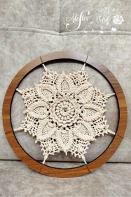 تصویر دیوارکوب قلاببافی ، ماندالا ۳ تکه آینه دار (پس کرایه ) 