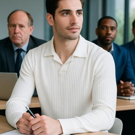 تصویر بلوز مردانه یقه‌دار خاکستری 