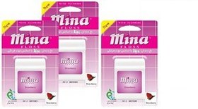 تصویر نخ دندان متراکم مینا طعم توت فرنگی Mina مجموعه 3 عددی Mina Dental Floss-Strawberry