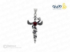 تصویر گردنبند مردانه مار مرگ پیچیده بر صلیب jewellery-10011 