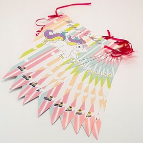 تصویر پرچم ریسه تم تک شاخ سفید 