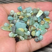 تصویر مهره سنگ چیپسی (دفرمه) آمازونیت سبز بسیار زیبا 