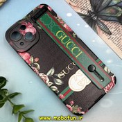 تصویر قاب گوشی iPhone 13 آیفون دستبندی سیلیکونی فانتزی Fashion محافظ لنز دار طرح لاکچری گوچی GUCCI کد 639 