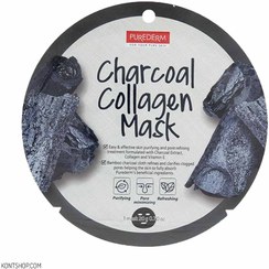 تصویر ماسک نقابی ذغال PUREDERM Collagen Mask Charcoal