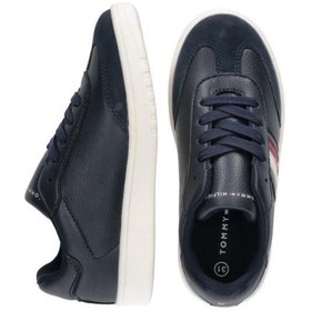 تصویر کفش کتانی بچگانه مدل لبه کوتاه با بند برند Tommy Hilfiger Kids Low Top Lace Up Sneakers