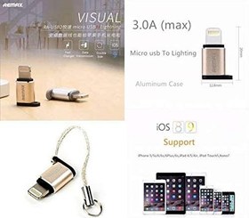 تصویر مبدل micro USB به لایتنینگ ریمکس مدل RA-USB2 Micro USB to Lightning Remix RA-USB2 Converter