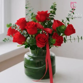 تصویر جار گل رز قرمز نادین 