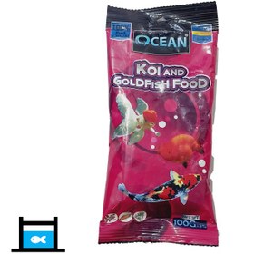 تصویر غذا ماهی آکواریوم اوشن مدل کوی و گلدفیش وزن 100 گرم Aquarium Fish Food Koi Goldfish 100grams