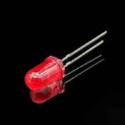 تصویر ال ای دی 5mm مات قرمز پایه کوتاه 