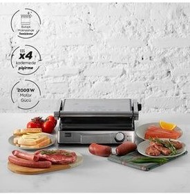 تصویر دستگاه ساندویچ و تست کباب بیوگراران استیل ضد زنگ توستر INOX 2000W کاراجا Karaca 