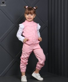 تصویر سرهمی دخترانه با بلوز و کمربند سایز ۴۰ تا ۵۵ 