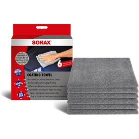 تصویر كیت شش عددی حوله مایكروفایبر مخصوص اجرای سرامیك سوناكس مدل Sonax Coating Towel 40*40 