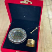 تصویر ظرف زعفران مخمل خاتم ۳ گرم به همراه هاون نقلی 