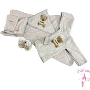 تصویر ست حوله نوزادی بلیکا ۵ تکه طرح خرس 